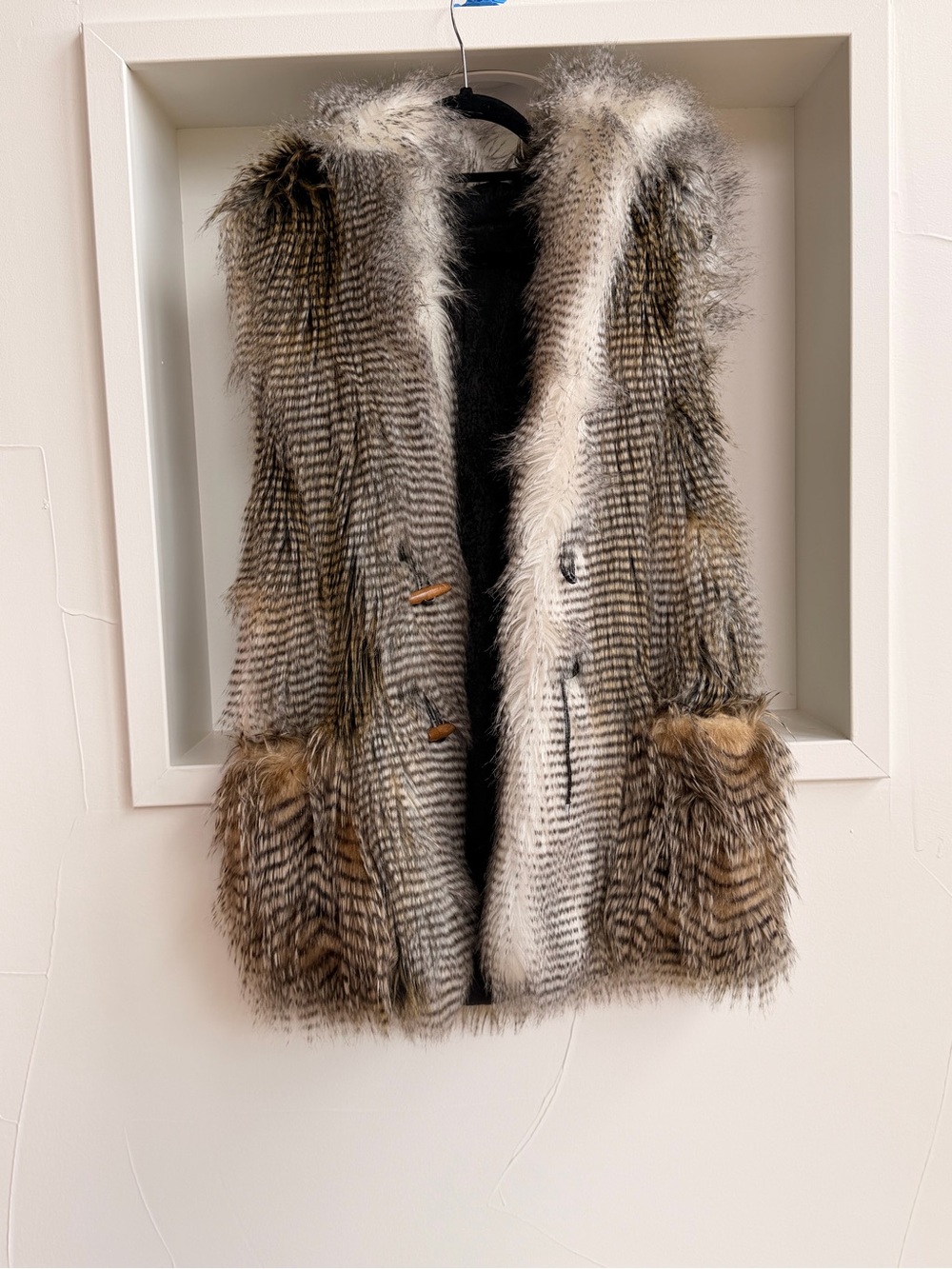 SpiritHoods Mixed Brown and Gray Faux Fur Vest